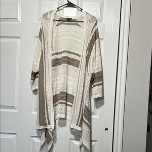 Torrid Cream and Brown Striped Cardigan